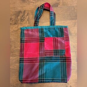 Plaid Tote Bag - Red and Green